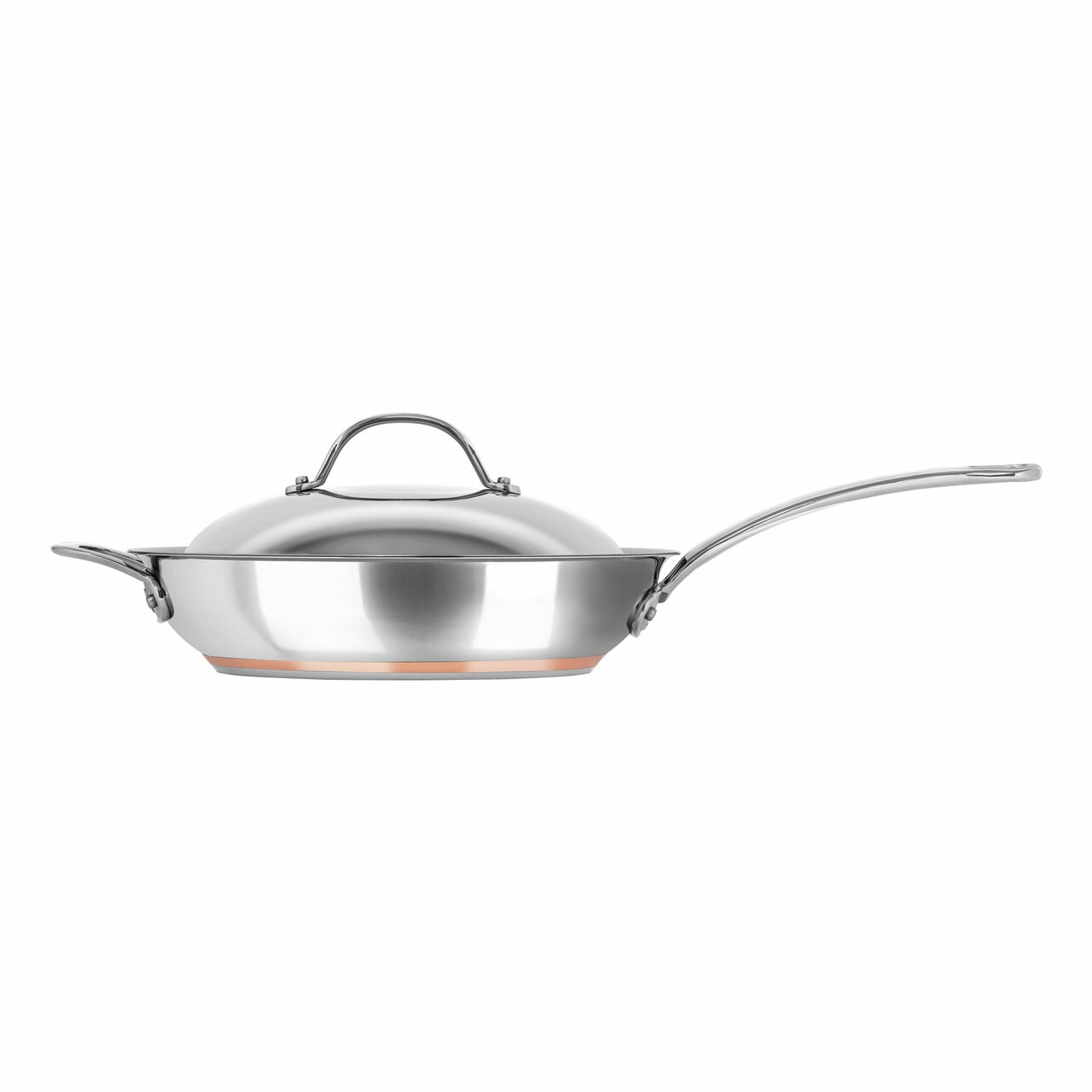 Chasseur Le Cuivre 28 x 6.5cm Saute Pan with Lid and Helper Handle image 1