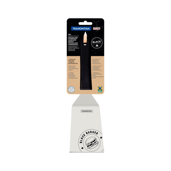 Tramontina Churrasco Black Barbecue Burger Spatula 6", 15cm image 1