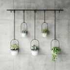 Umbra Triflora Hanging Planter Set of 5 - White/Black image 2