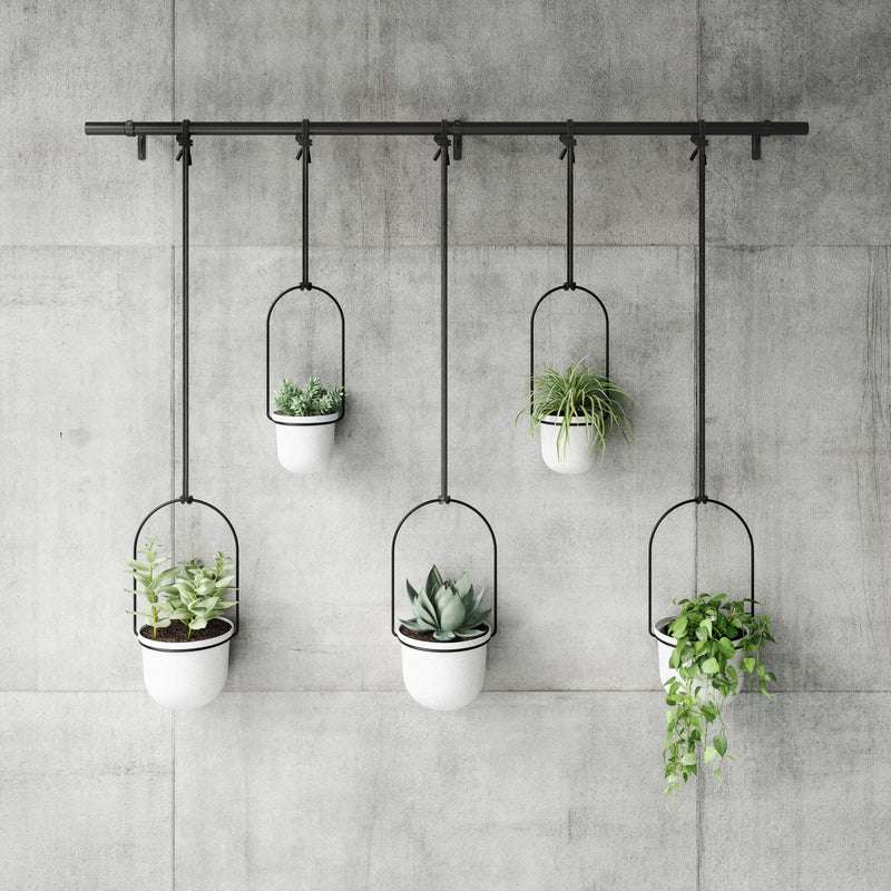 Umbra Triflora Hanging Planter Set of 5 - White/Black image 2