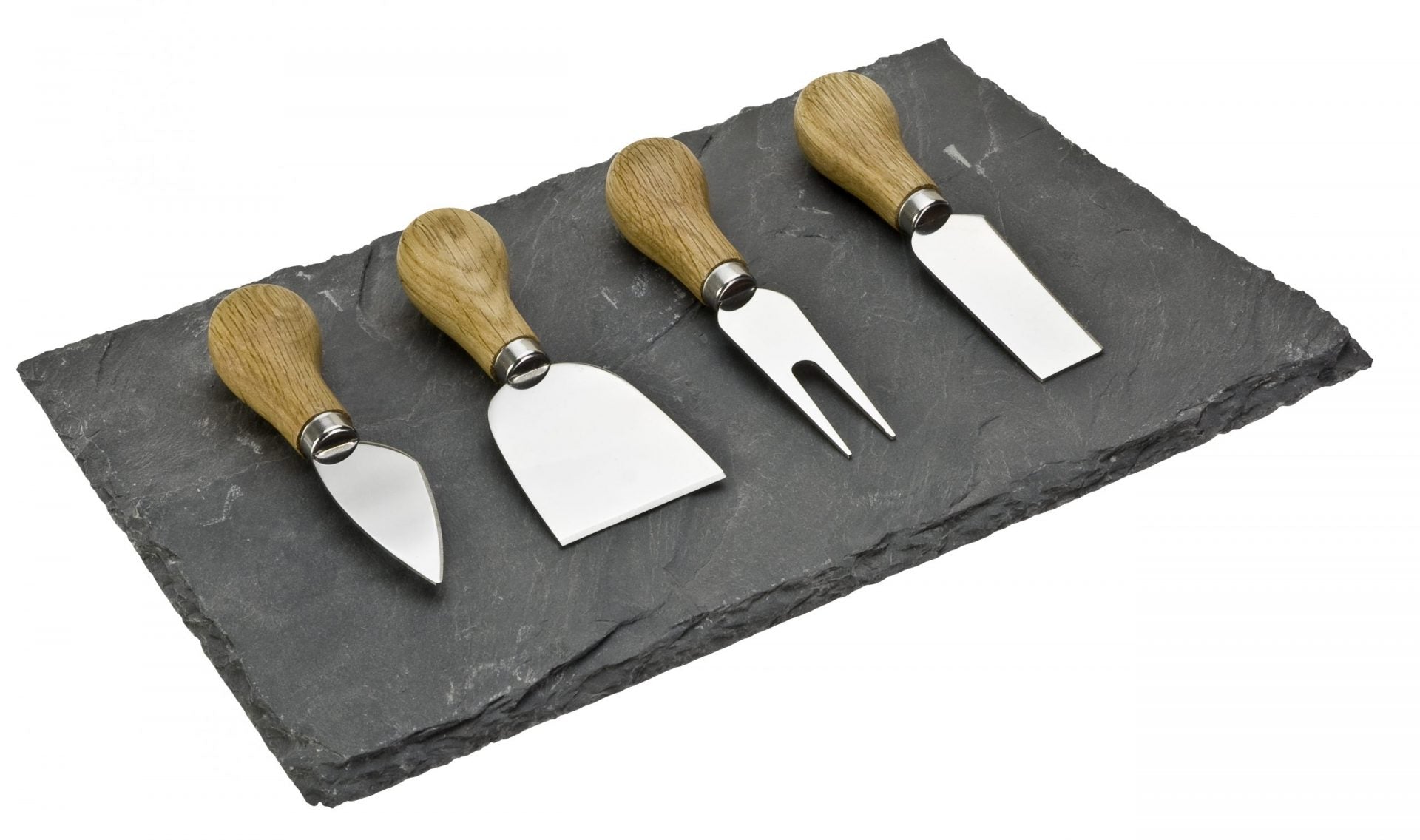 Taylors 4Pc Oak Cheese Knife & Slate Board Set - Xct75 image 0