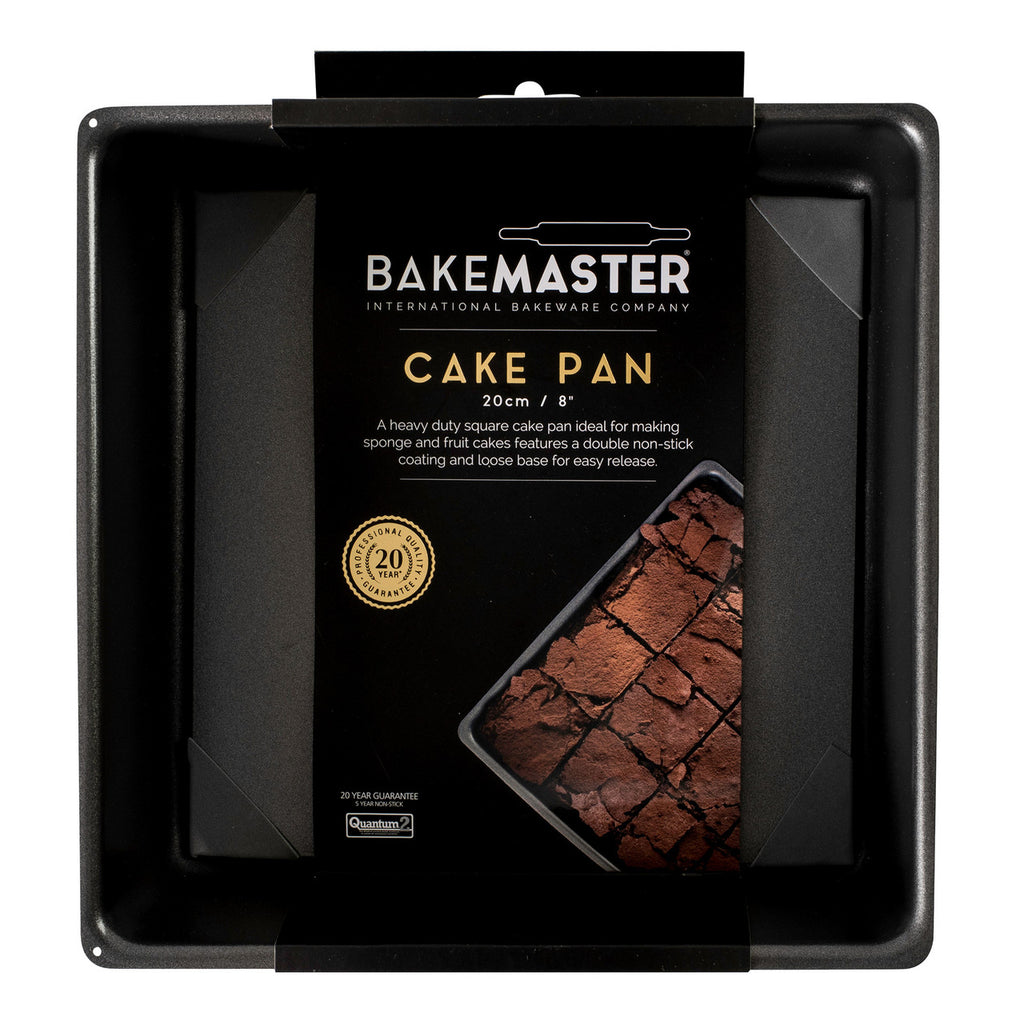 Bakemaster Loose Base Sq Deep Cake Pan 20 x 20 x 7cm - Non-stick image 2