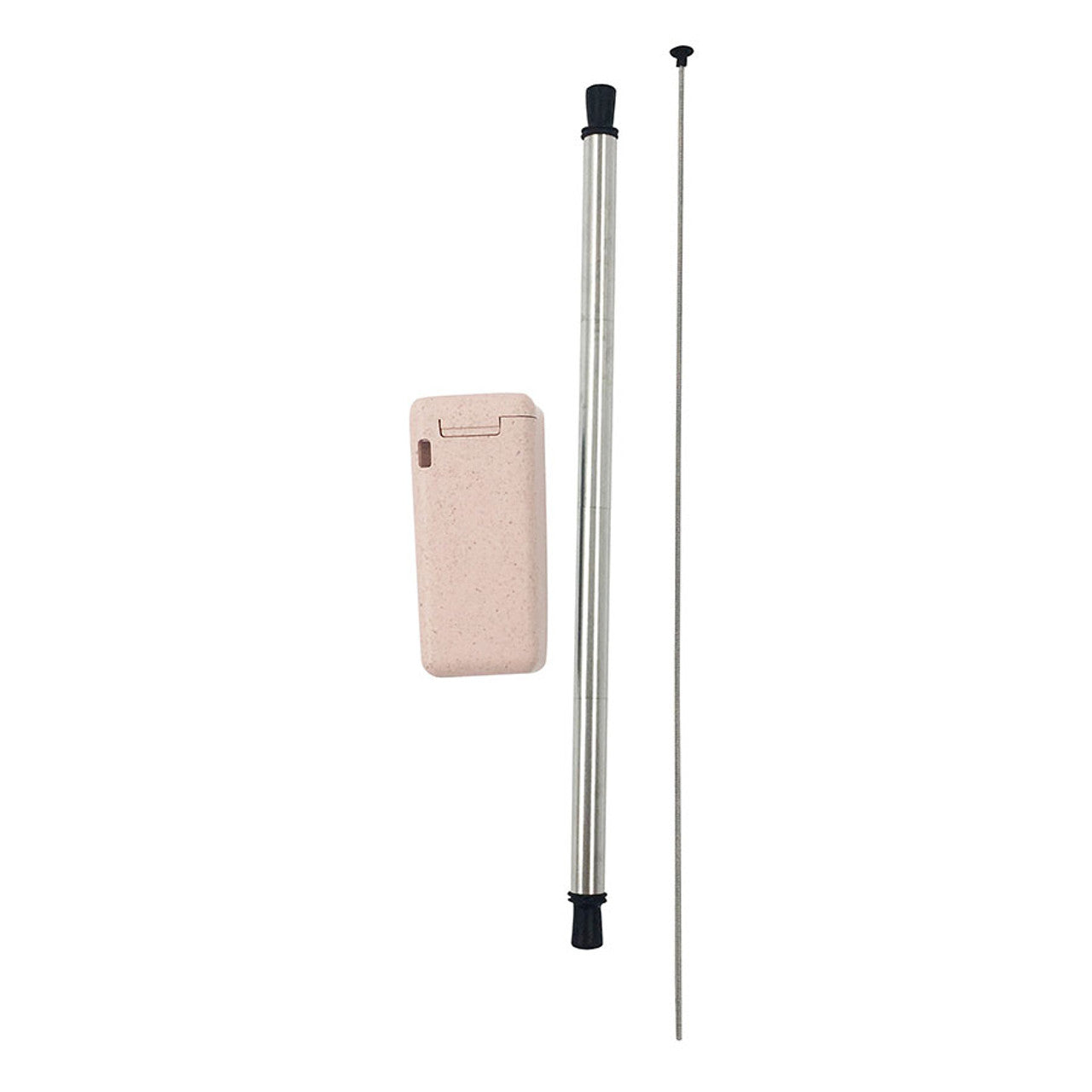 Avanti Collapsible Stainless Steel Straw In Box With Cleaning Brush - Pink image 0