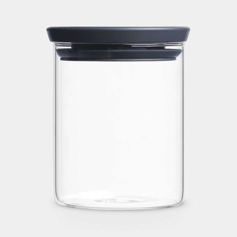 Brabantia Stackable Jar 0.6 Litre, Glass - Dark Grey image 0