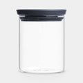 Brabantia Stackable Jar 0.6 Litre, Glass - Dark Grey image 0