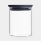 Brabantia Stackable Jar 0.6 Litre, Glass - Dark Grey image 0