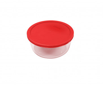 Pyrex Simply Store 2 Cup Round Container with Red Lid image 0