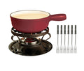 SWISSMAR LUGANO 9 PIECE CAST IRON FONDUE SET CHERRY image 0