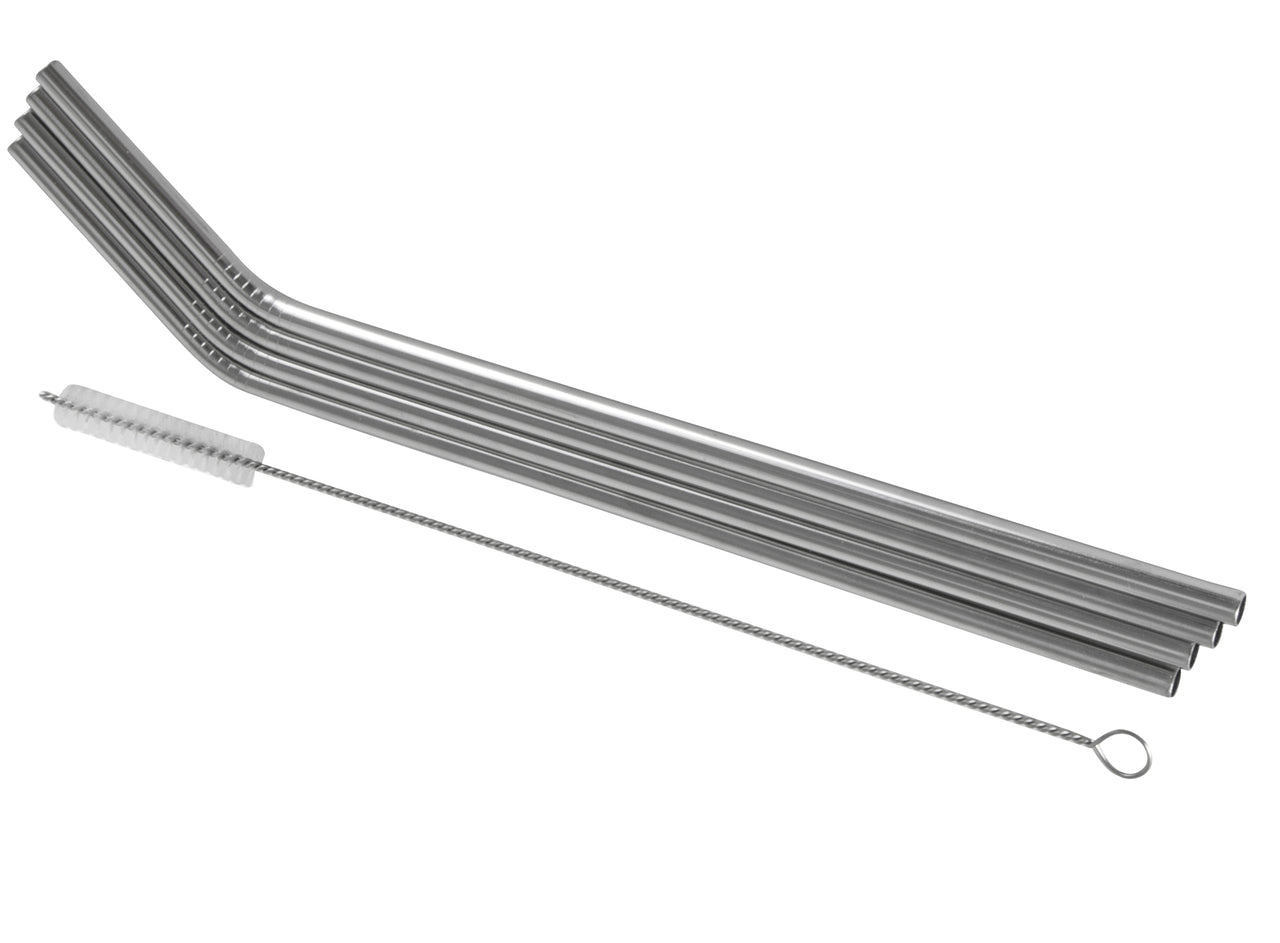 Avanti Stainless Steel Straws With Cleaning Brush - Set Of 4 Stainless Steel/Nylon image 0