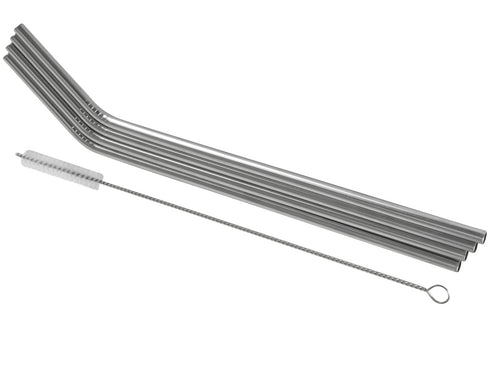 Avanti Stainless Steel Straws With Cleaning Brush - Set Of 4 Stainless Steel/Nylon image 0