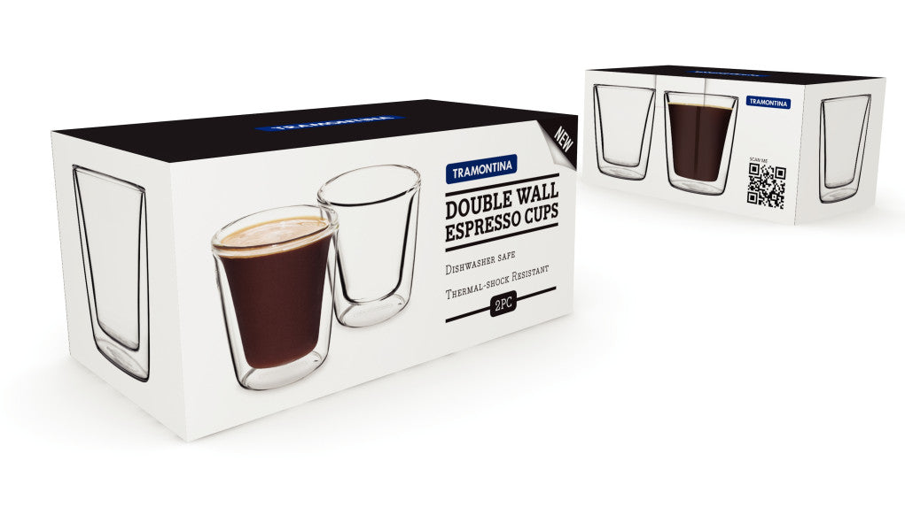 Tramontina Double Wall Espresso Glass 85ml - Set 2 image 2