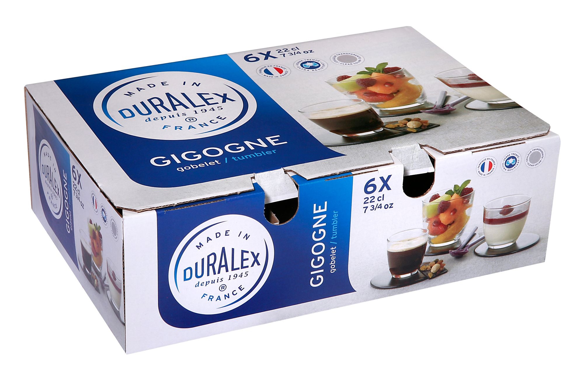 Duralex Gigogne Clear Tumbler 220ml Set of 6 image 1