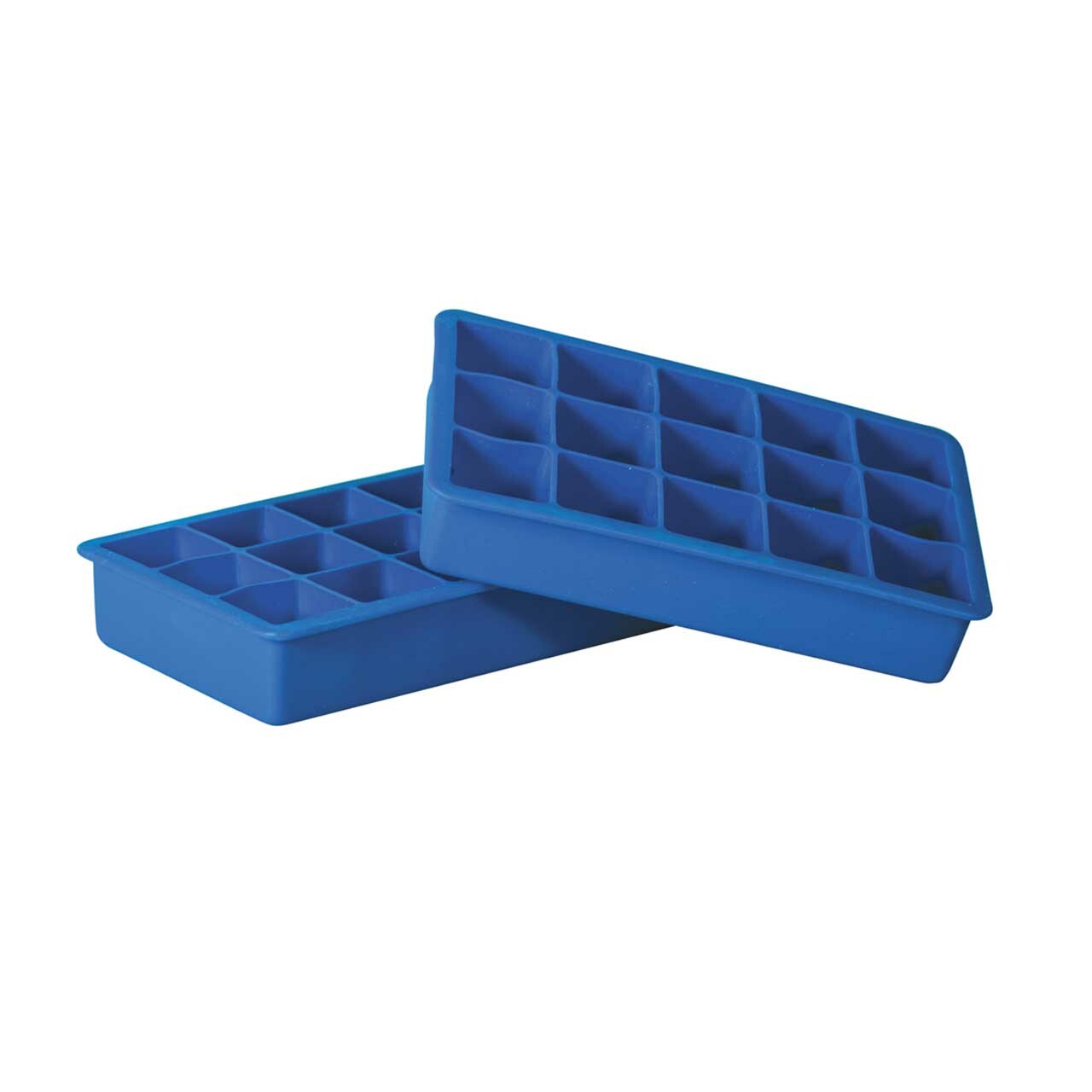 Avanti Set Of 2 Silicone 15 Cup Square Ice Cube Tray In Hang Sell Sleeve- Blue image 0