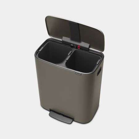 Brabantia Bo Pedal Bin 2 X 30 Litre - Platinum image 1